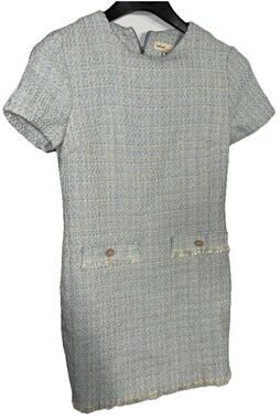 Bebop Blue Sparkle Tweed Mini Dress Medium
